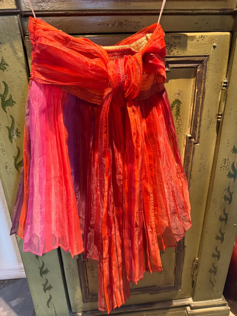 Free People Coral and Pink Layered Circle Mini dress